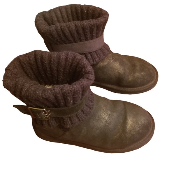 UGG Australia | Cambridge | Leather Boot Black Metallic Gold | Women | Size: 7 - Picture 3 of 16